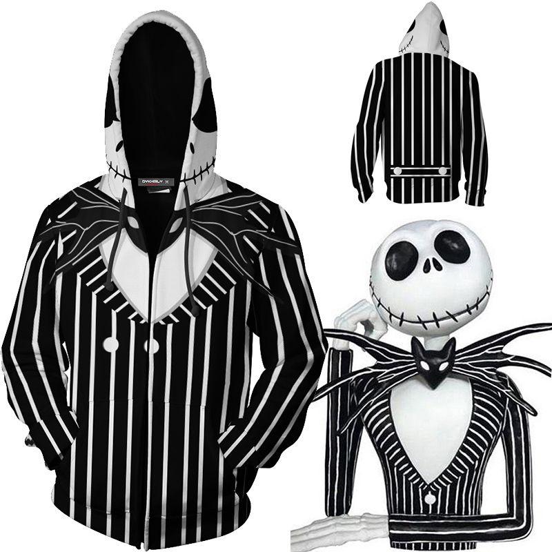 The Nightmare Before Christmas Jack Skellington 3d Cosplay Costume Hoodie With Vibrant Digital Print And Soft Breathable Material