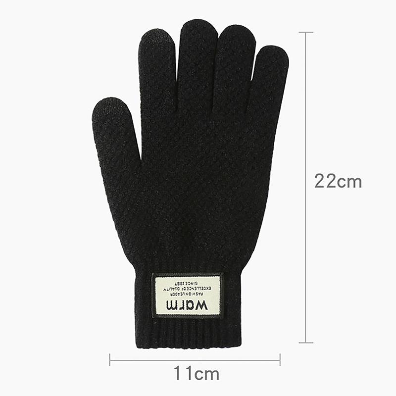 Winter Men Knitted Gloves Touch Screen High Quality Male Mitten Thicken Warm Wool Cashmere Solid Color Men Business Gloves