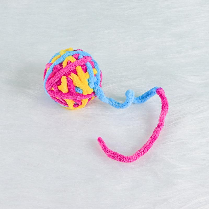 Interactive Sphynx Cat Bell Wool Ball Toy Multicolored Pet Toys for Cats Chinchilla Ragdoll Kitten Garfield mascotas Accessories