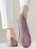 5 Pairs High Grade Matching Casual Ladies' Invisible Low Profile Socks, Breathable Silicone Anti-Slip Comfortable Footbed