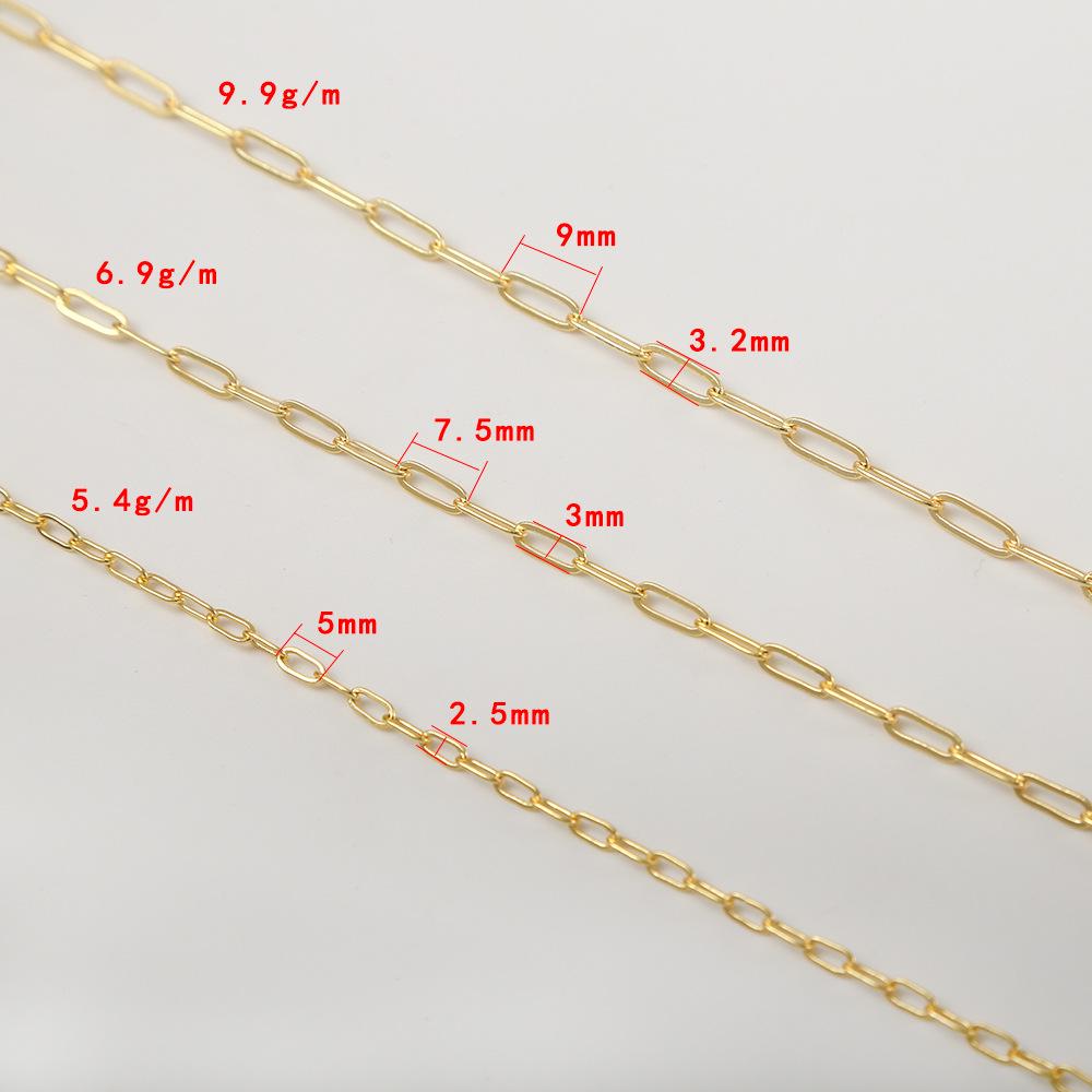 14K Gold-Filled O-Link Paperclip Chain Tassel Bracelet DIY Handmade Necklace Jewelry Materials