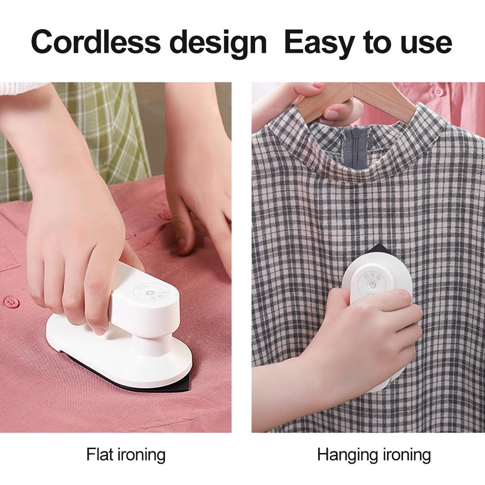 Portable Mini Electric Iron Cordless Rechargeable Dry Iron Wrinkle Remover Touch-Up Ironing For Home Business Trip Travel