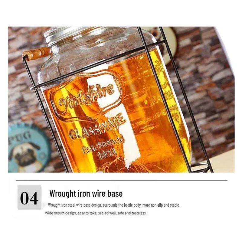 Glass Beverage Dispenser with Faucet and Stand