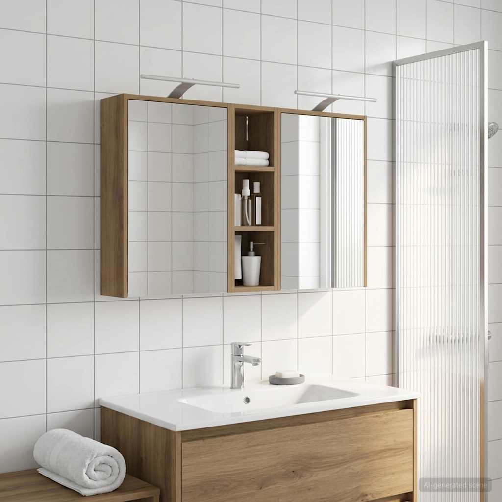 Bathroom Cabinet Set 3 Pcs 106 X 16 X 62.5 Cm Engineered Wood