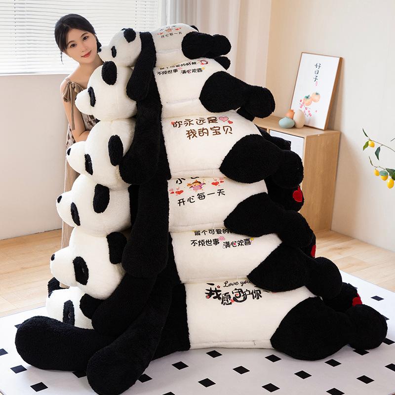 Cute Giant Panda Doll Sleeping On the Bed Throw Pillow Rag Doll Hugging Bear Plush Toy Birthday Gift Female