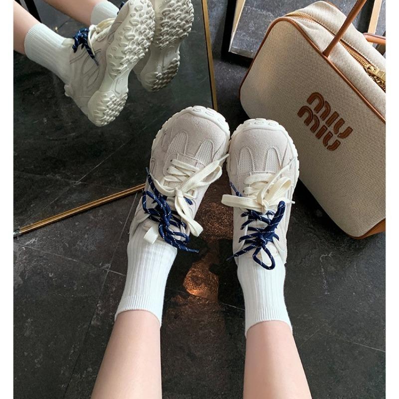 ~ Inner Heightening Classic Soft Baseplate Shoes Round Head Splicing Breathable Mesh Surface