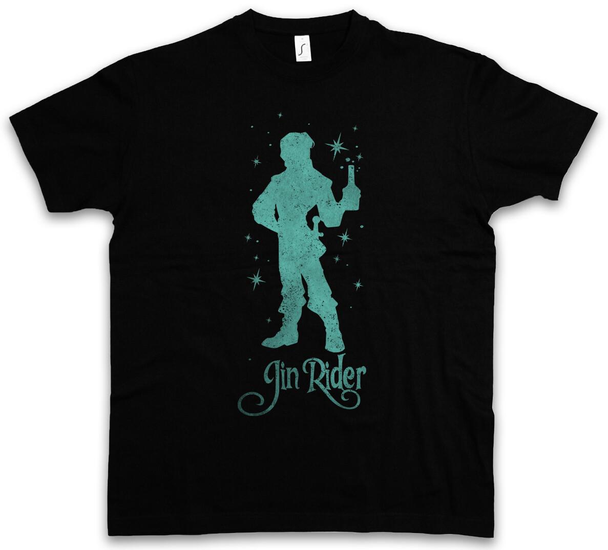 Gin Rider T-Shirt Fun Alcohol Drunk Wasted Intoxicated Party Drunken Hangover- XL