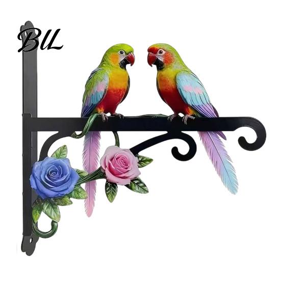 Sky Garden Wall Combination Metal Plant Hanger Hook Heavy Duty Hanging Basket Bracket Decorative Parrot Imitation Rust Orange Cat Flower Butterfly for