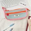 Retro Color Transparent Pencil Bag Nylon Zipper Stationery Bag Portable Mesh Pencil Case  Outdoor