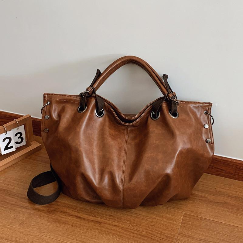 Ielgy Autumn Winter Portable Pleated Bag Casual Crossbody Tote Bag