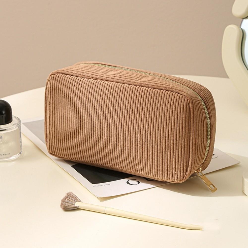 Fashion Portable Storage Bag Multifunctional Large Capacity Handbag Simple Corduroy Cosmetics Bag Travel