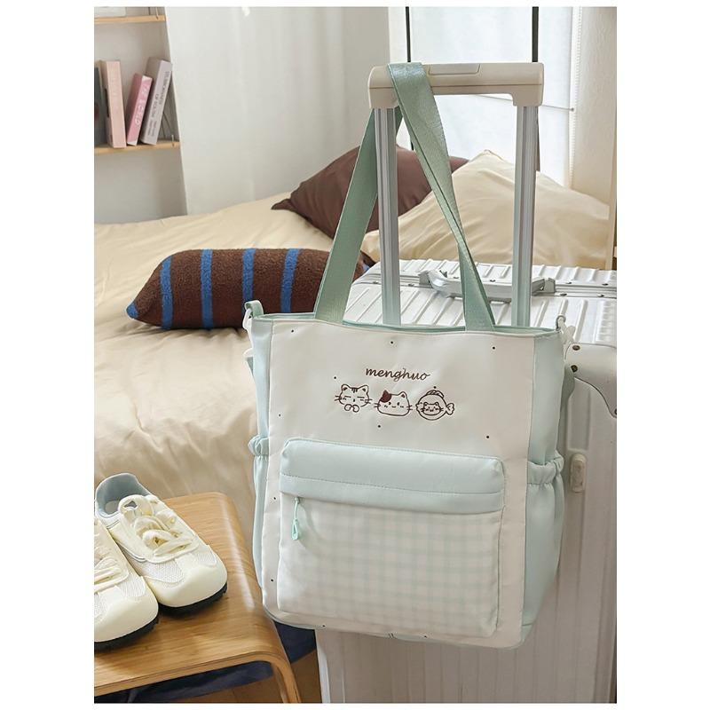 Light and Large-capacity Backpack, New High-value, Fresh and Sweet Plaid Schoolbag for Junior High School Students