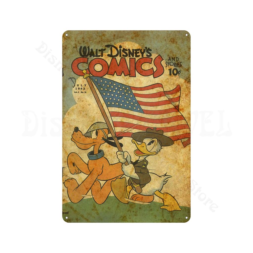 Retro Metal Tin Sign Donald Duck Tin Plaque Metal Poster Cartoon Tin Plate Metal Sign For Man Cave Club Decoration