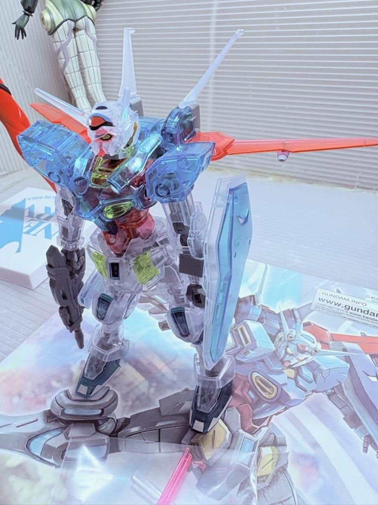 [USED]Gunpla EXPO Limited HG G No Reconguista 1/144 Gundam G-Self Color Clear Ver. Completed Model with Original LED Light-Up Base