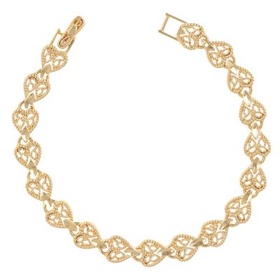 [R3924] - 'Carmen' Gold Plated Bracelet (hearts)  - 18cm 8mm