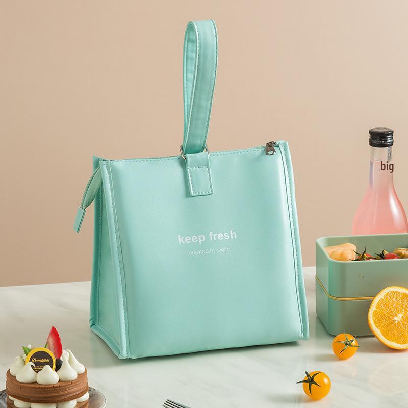 

PU Waterproof Insulated Bento Lunch Bag - Large Capacity, Portable, Thickened Ice Pack for Travel & Work.