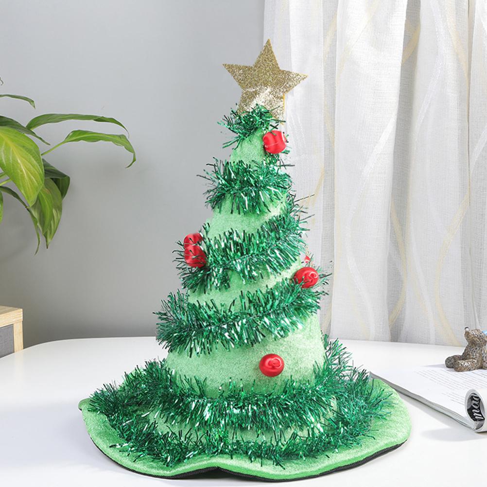 2 Stück Weihnachtsbaumhut Premium Nicht-Allergisches Material Festliche Party Requisite Einzigartiges Weihnachtskostüm-Accessoire für Familienfeier