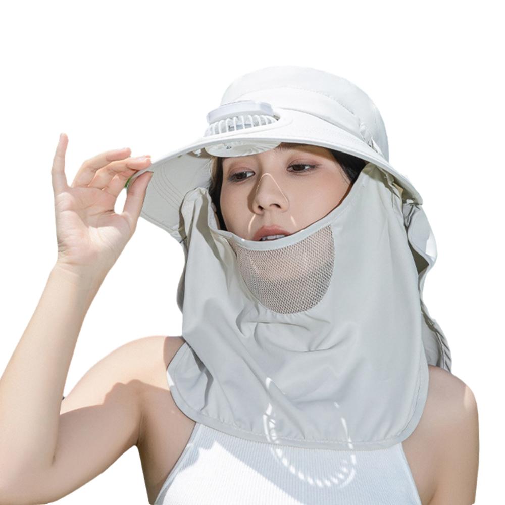 

Breathable Fisherman Hat USB Charging Fishing Sun Cap Universal Solar Powered Fan Hat Summer бежевый