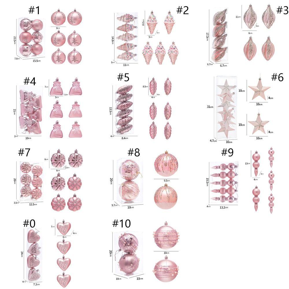 Pink Xmas Tree Hanging Ornaments Pinecone Merry Christmas Decor Party Favors