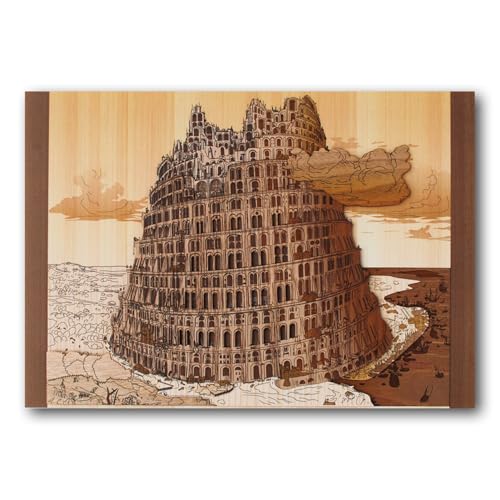 KINOWA "Tower of Babel II" Woodcut Original Handmade Kit, Masterpiece by Bruegel, Made in Japan
