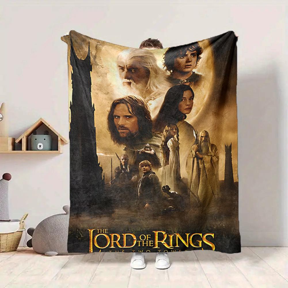 1pc The Lord of the Rings Flannel Throw Blanket Lightweight Soft Warm All Season Blanket for Sofa, Bed, Travel,L1028039