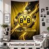 Arazzo da Appendere alla Parete con Nome e Testo Personalizzati, Arazzo Decorativo Borussia Dortmund per Camera da Letto