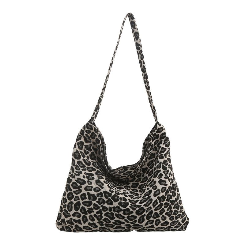 New Korean Style Korean Style Leopard Pattern Floral Cloth Bag Printed One-shoulder High-value Student One-shoulder Oblique Straddle Tote Bag