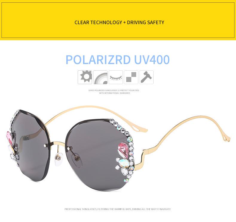2024 Women's High-End Rhinestone Sunglasses: Slimming, Fashionable Anti-UV Sunshade