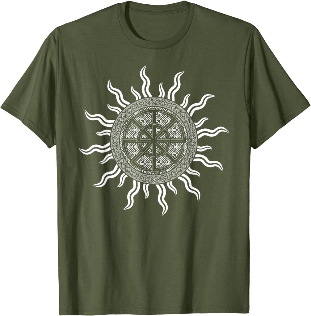 Double Kolovrat Slavic Heritage Sun God Deity Symbol TShirt Summer Cotton ONeck Short Sleeve Mens T Shirt New S3XL