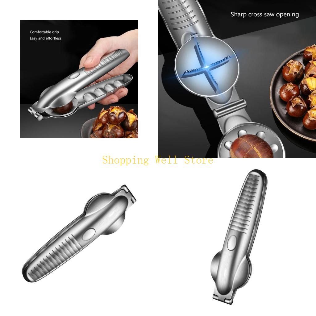 KX4B Ergonomic 304Stainless Steel Chestnut Cutter Multifunctional Nut Opener Chestnut Opener Clip for Snacks and Cooking China Mainland