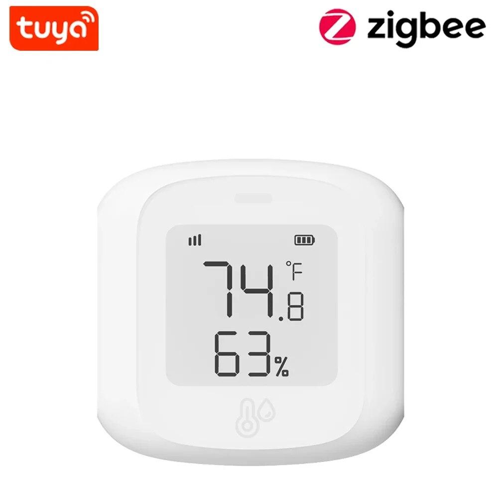 

Tuya Smart WiFi/Zigbee Датчик температуры и влажности Гигрометр для помещений Термометр с ЖК-дисплеем Поддержка Alexa Google Home ZIGBEE 1PCS