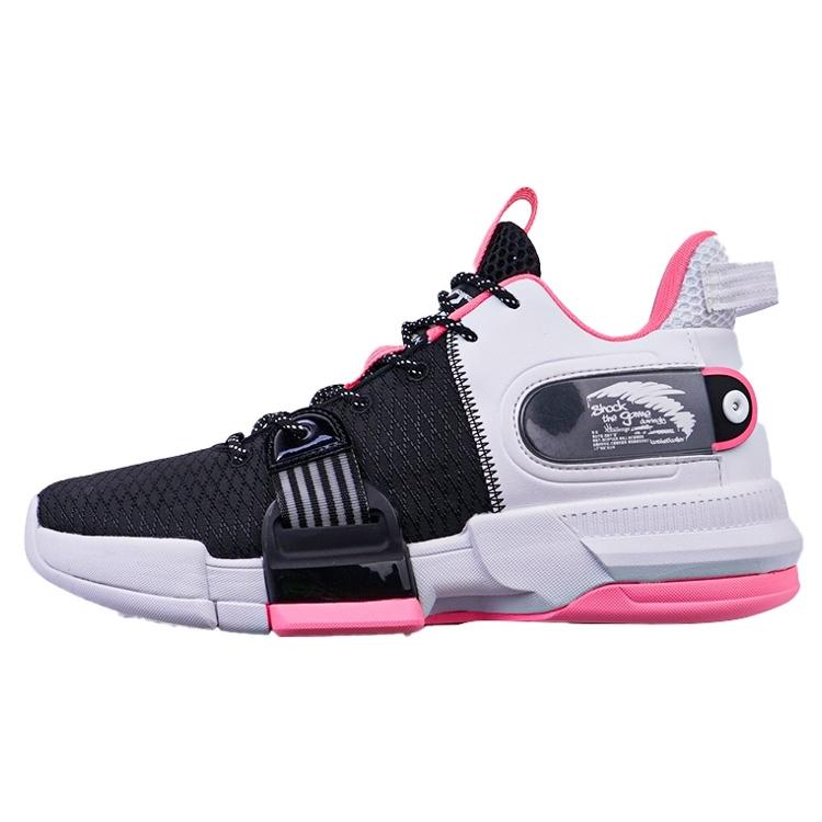 New Anta Craze 2 Anti Slip Wear Resistant Mid Top Performance Basketball Shoes Men's Black Pink White 112141640S-2