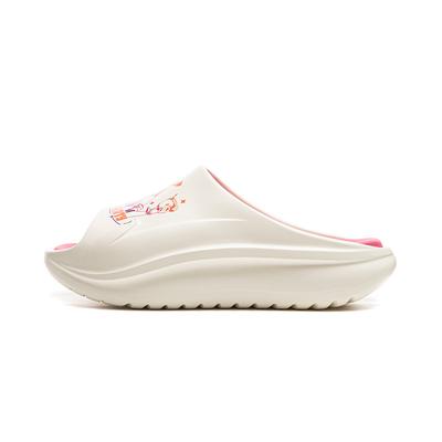 LOL X Li Ning Sports Life Collection Slip Resistant Odor Resistant Abrasion Resistant Slide Slippers Unisex Ecru AGAU027-1