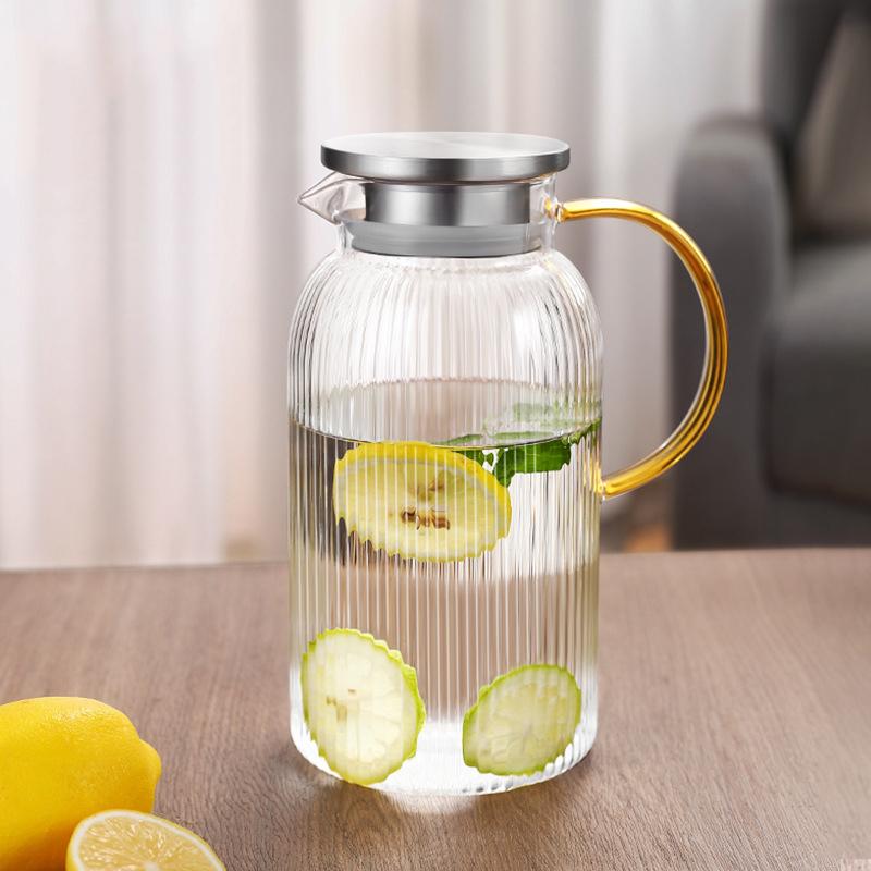 Exquisite Cold Water Kettle Transparent Heat-resistant Teapot Large Capacity Cold Kettle Lemon Water Pot Household Beverage Pot