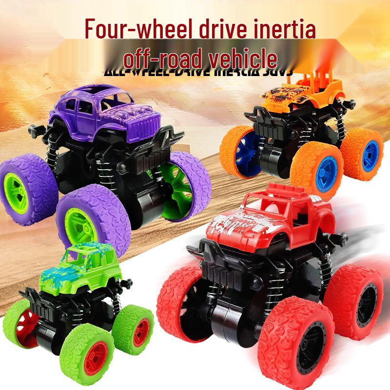 Children's Toy: Inertia-Powered 4WD Stunt Off-Road Vehicle