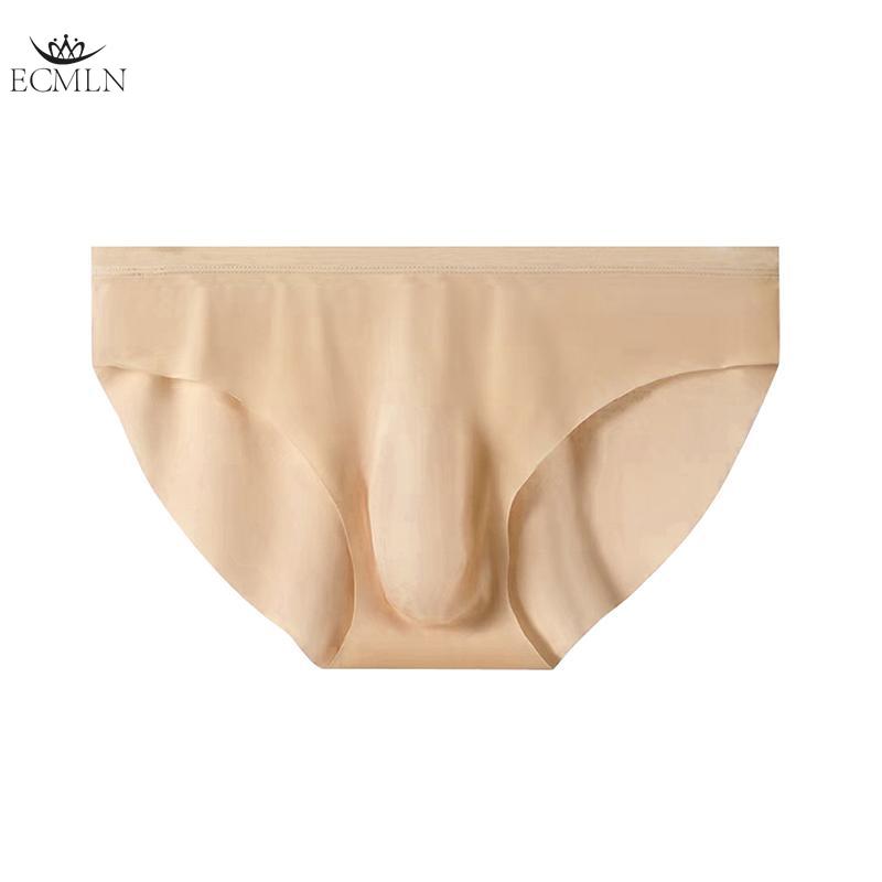 3D Men's Ice Silk Briefs Summer New Ultra-thin Transparent Seamless Sexy Quick-drying Trendy Breathable Underwear Panties
