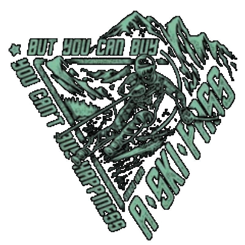 Oversized T-Shirt Black Mountain Skiing Graphic With Text But You Can Buy A Ski Pass For Happiness Outdoor Adventure Wear