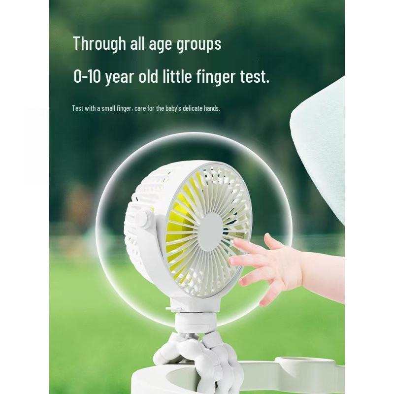 Silent Octopus Clip-On Baby Stroller & Desktop Fan with Sturdy Suspension