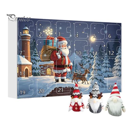 2024 Christmas Gnome Advent Calendar 24 Days Countdown to Christmas Plysj Gnome Ornament Miniature Dverg Doll Lekesett