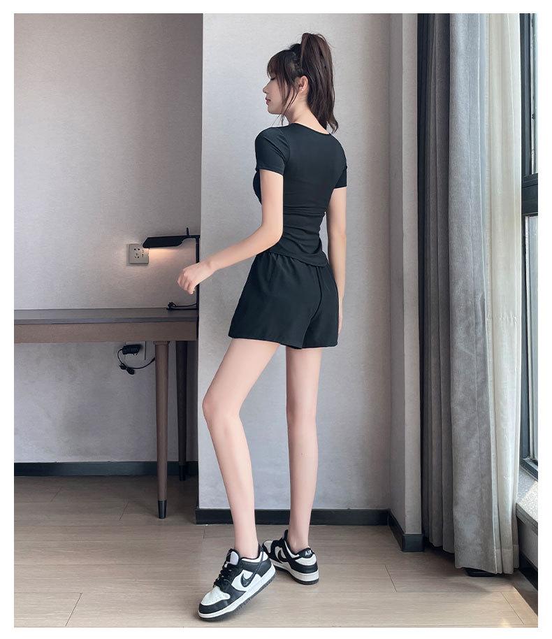 2025 Women's Summer Ice Silk Quick-Dry Running Suit - Fashionable Gym & Yoga Shorts