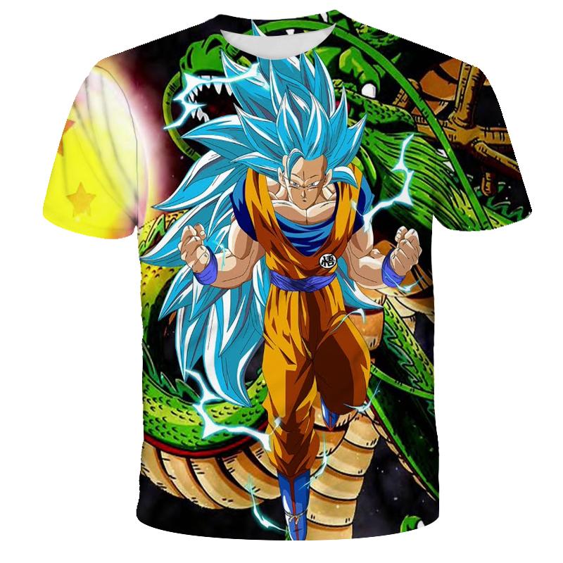 Camiseta de Dragon Ball para Niños Tops Camiseta Figuras de Anime Son Goku Super Saiyan Camiseta Camisetas para Niños Ropa para Niños Verano Manga Corta