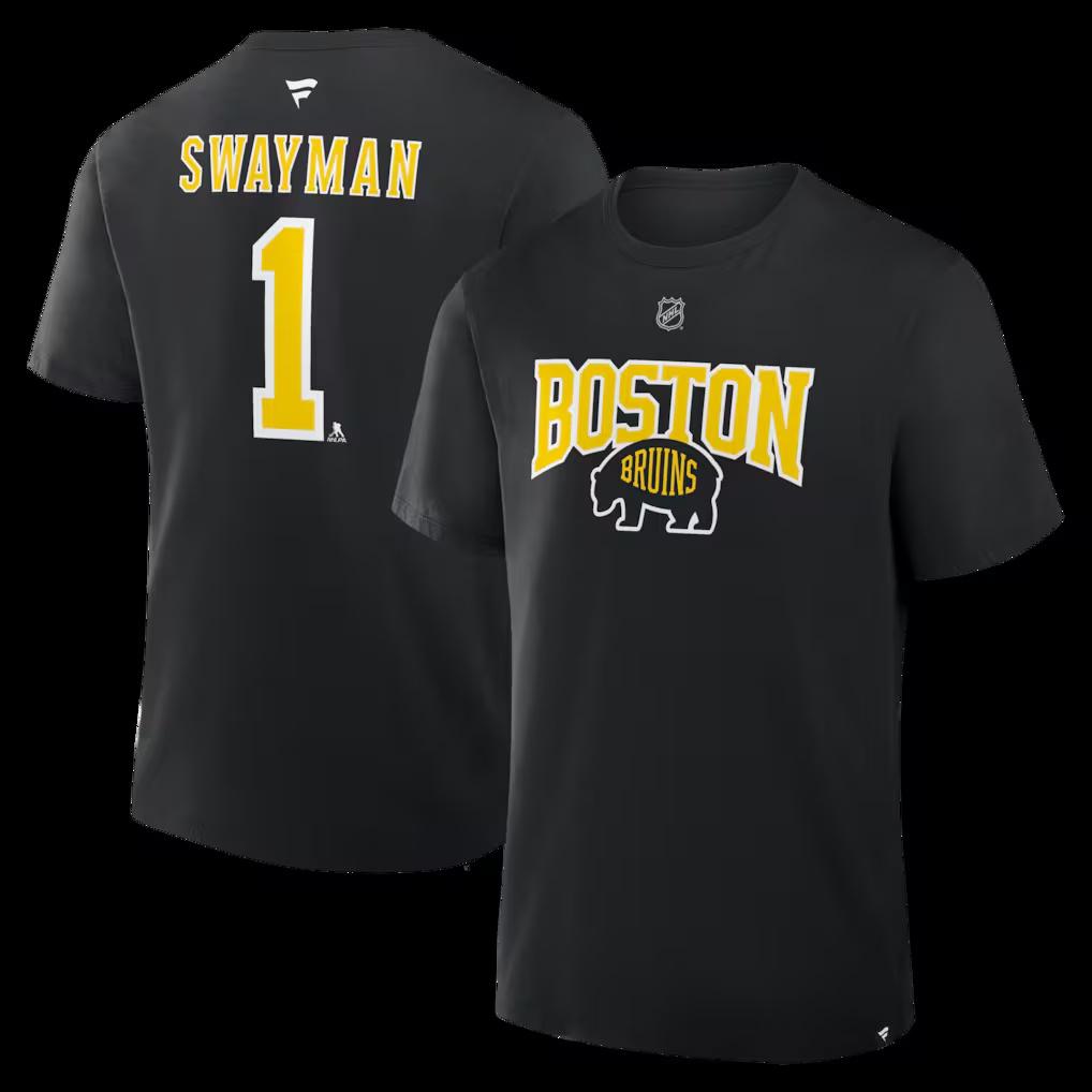 

Boston Bruins 1 Dad Logo TShirt Black Shortsleeved Summer Shirt Comfortable Breathable Retro Oversized Casual Streetwear S