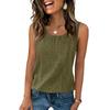 Women’s Textured Cotton Tank Top Crew Neck Sleeveless Relaxed Fit Casual Shirt Lightweight Summer Blouse for Daily Wear Work Travel Layering