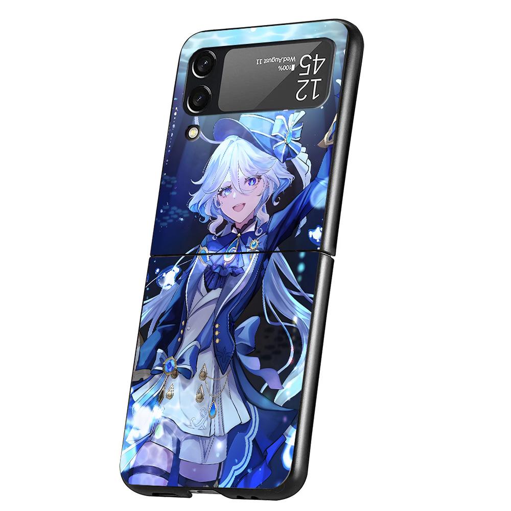 Genshin Impact Furina Phone Case For Samsung Galaxy Z Flip 7 6 5 4 3 5G Cover ZFlip7 ZFlip6 ZFlip4 ZFlip5 ZFlip3 Coque Fundas Ga