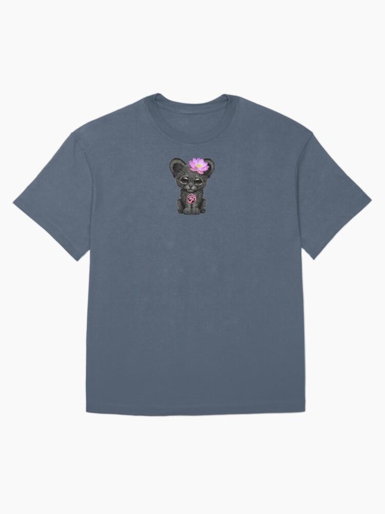 Black Panther Zen Black Panther with Pink Yoga Om Symbol Oversized Unisex T-Shirt