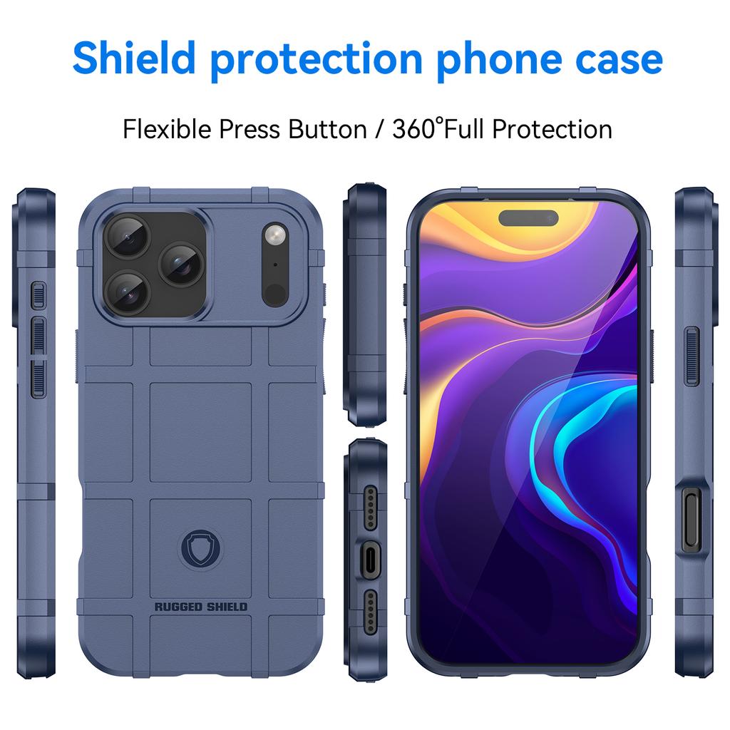 For iPhone 17 Pro Max Case Grid Design Soft TPU Scratch-Proof Phone Cover