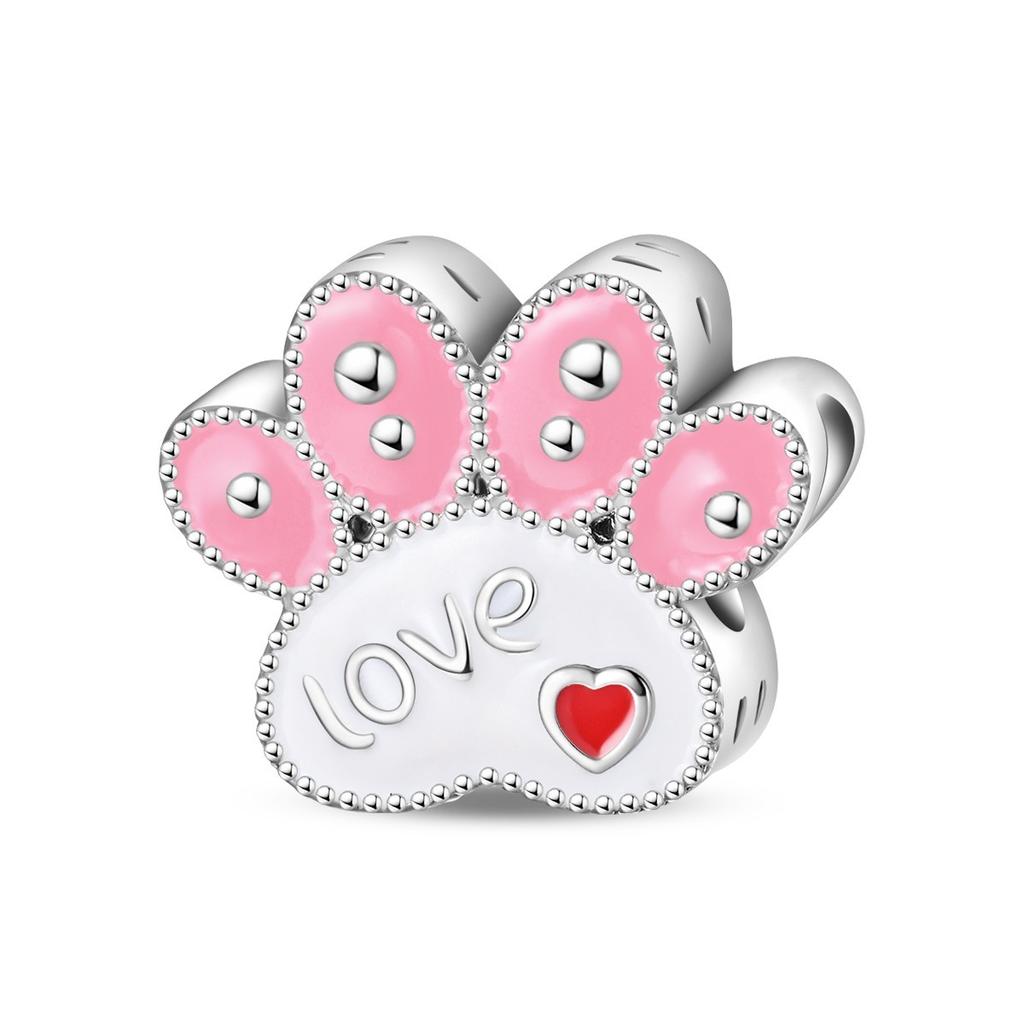 2026 Charm Pendant Cute Pet Cat Owl Beads Zircon DIY Jewelry Bracelet Accessories 925 Silver