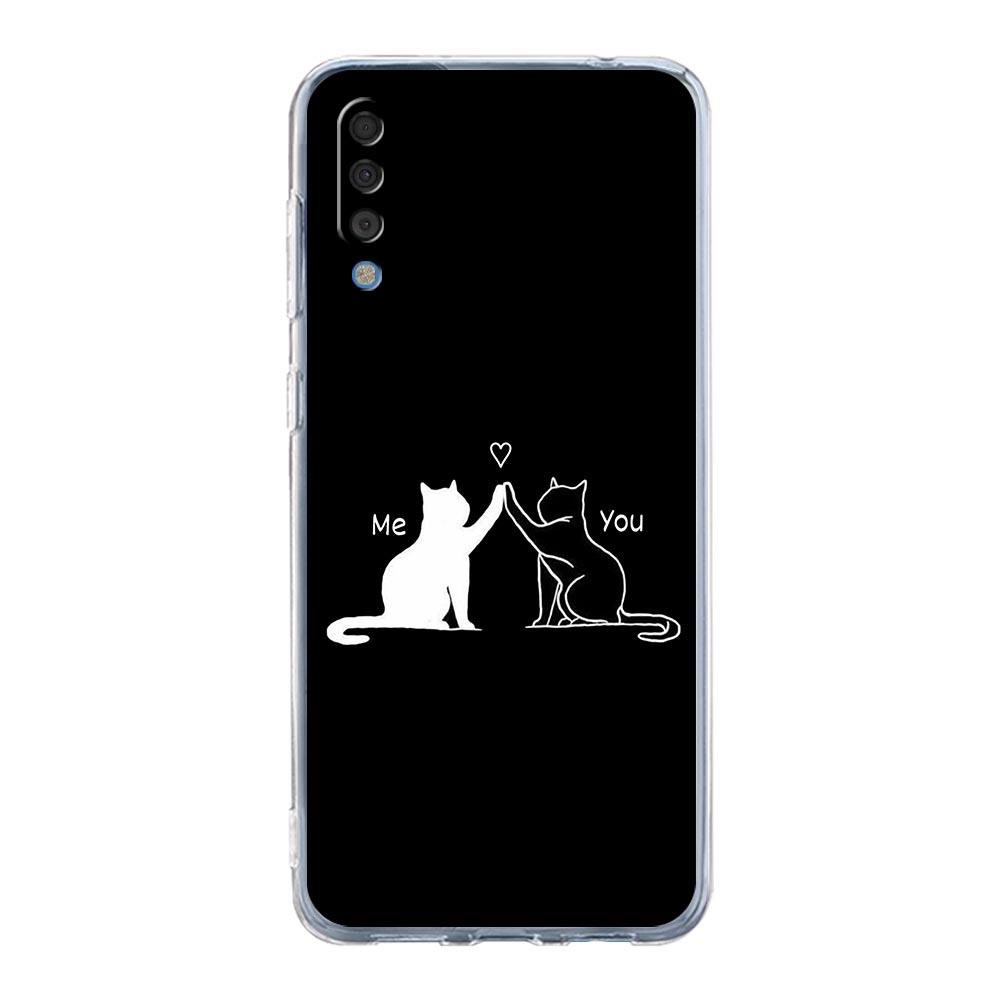 

Case For Samsung A56 A36 A26 A16 A14 A12 A22 A32 5G A34 A42 A52 A54 A50 A70 A40 A20E A20S A04S A06 Cover Cat Line Black Cats Samsung A20E