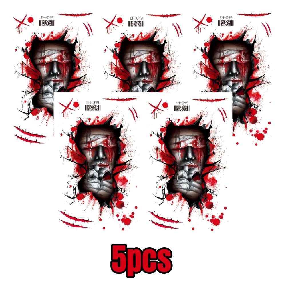 

20 шт. Реалистичные поддельные временные татуировки на Хэллоуин, наклейки для швов, водонепроницаемые наклейки, страшные привидения, розыгрыши, макияж для тела, декор