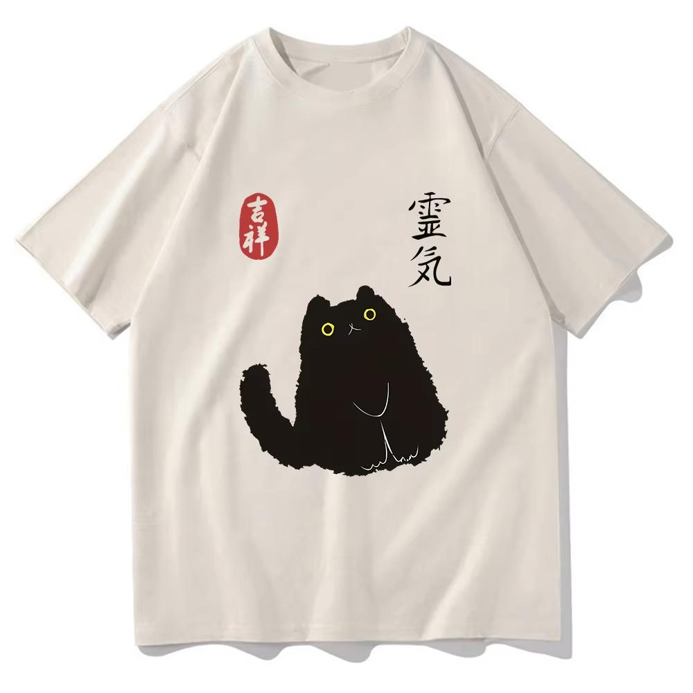 Lucky Cat Black Cat Vintage Japanese T Shirt Kawaii Unisexunisex Clothing Cotton Graphic T Shirts Vintage Clothes For Days Gifts